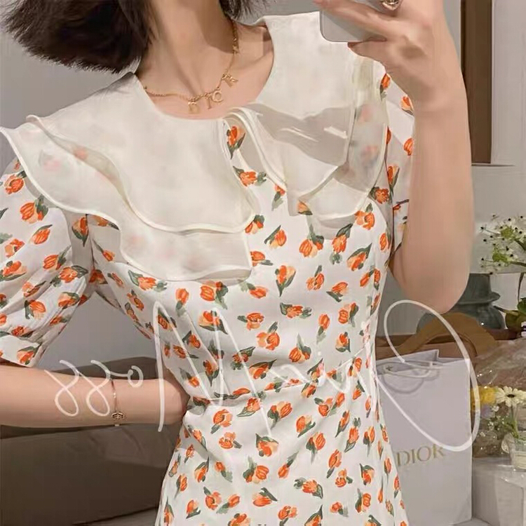 [Kiki studio] baby collar floral dress 6038\hjy