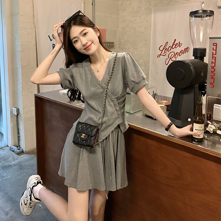 [y.jia EJA] leisure sports short sleeve casual Shorts Set 6128