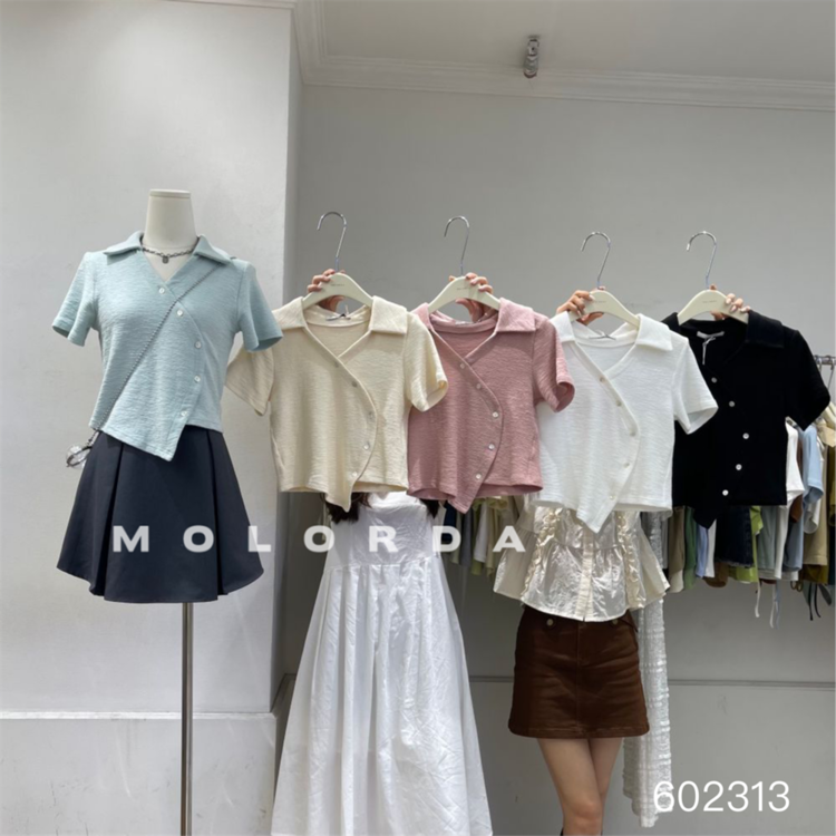 [morada] irregular breasted shirt (excluding matching) 602313\xyy