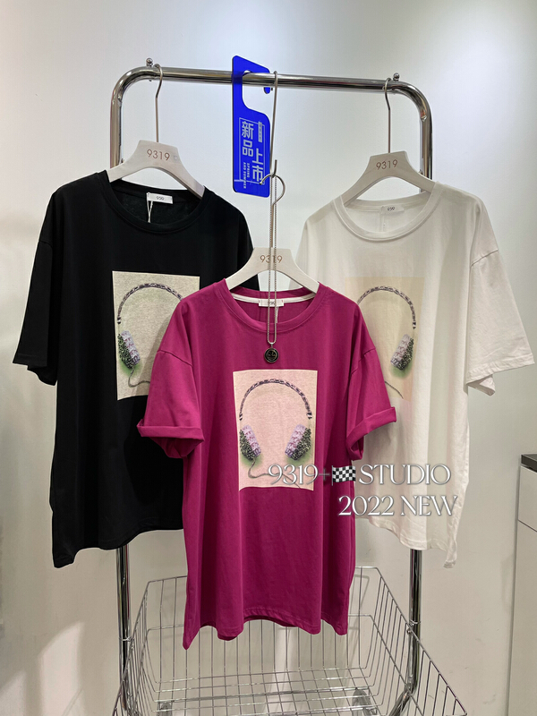 [9319] Korean fashion printed short sleeve T-shirt 993-1\l