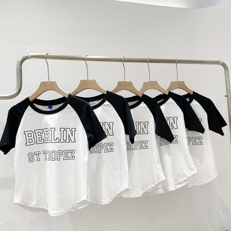 [ycnana] Korean casual letter printed short sleeve T-shirt 98156\lsw