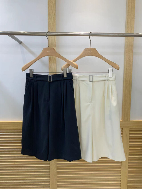 [xhm] Korean versatile loose wide leg casual shorts (with belt) 2083\zjy