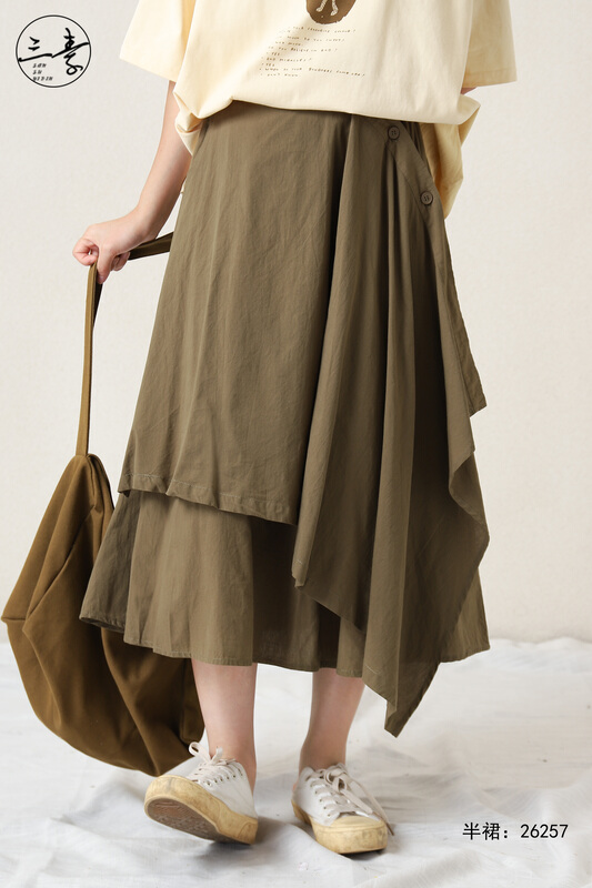 [original three element clothes] casual irregular design skirt 26257