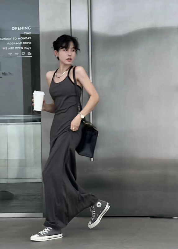 [keen k] temperament fashion long neck dress l97\wtt