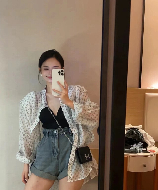 [c.h.z] fashion trend printed chiffon sunscreen shirt 80091\wtt
