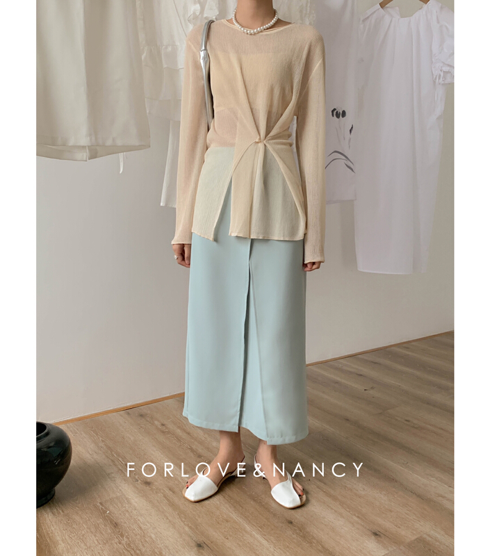 [FN] simple split skirt nb2bba383n\cqw