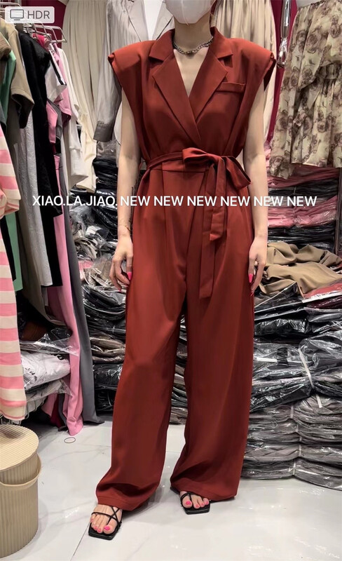 [pepper] commuting versatile solid color loose Jumpsuit (with belt) 831\pcz