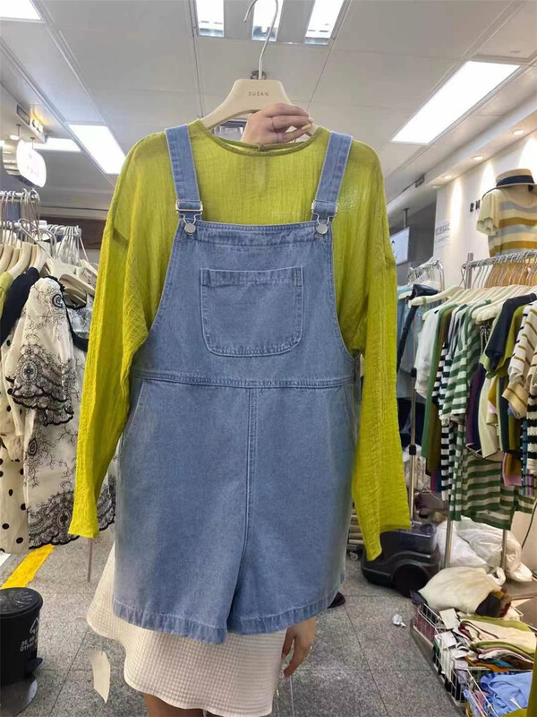 【 Susan 】 casual loose denim suspenders (excluding inner layer) 18777\lsw