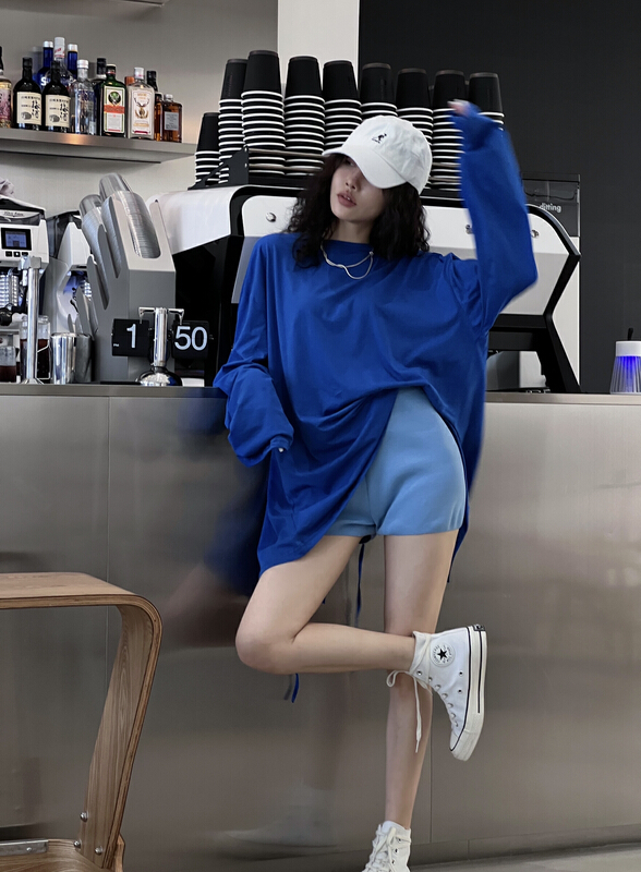[all in] round neck solid color versatile sunscreen shirt 4260\ozq
