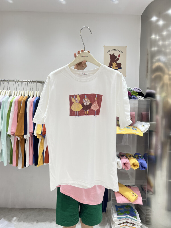 [rara] Korean round neck drama little girl print short sleeve T-shirt 19070-8\lsl