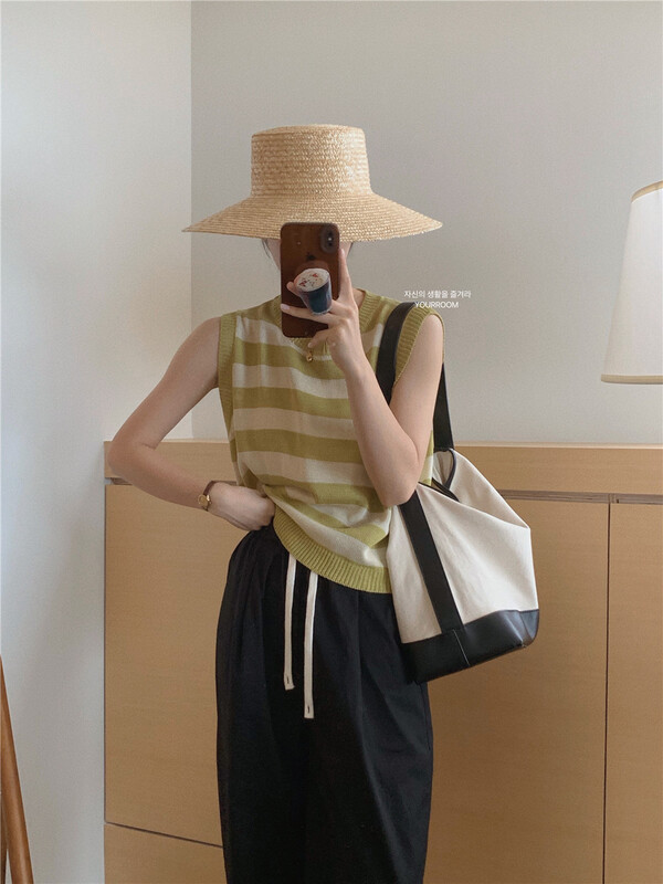 [your room] fashion stripe leisure simple vest / sling 2055\zxx