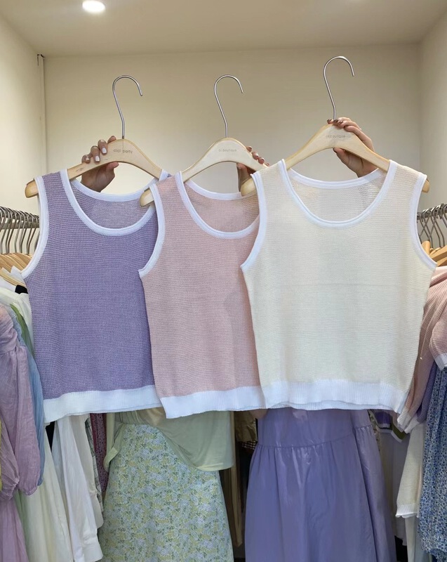 New in early summer! [cepar] leisure aging color matching vest / suspender ys1-9018\lsw