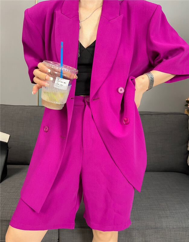 [keep] short sleeve temperament suit + casual versatile Shorts Set 7818\wtt