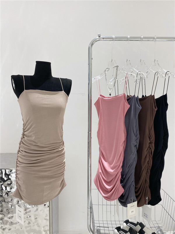 [2/2chicw] net red slim fitting drawstring pure wind seeking suspender dress (only suspender skirt) 890\pcz