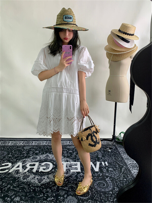 【N】 Lace short sleeve crimp lace dress 0976\wtt