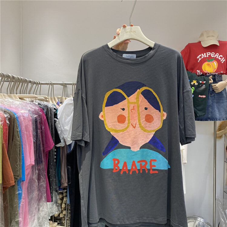 [new time /l&y home] Unisex loose print short sleeve T-shirt 1183\xyy