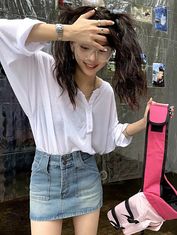 [rainbow] cotton comfortable net color sunscreen shirt 08226\wtt
