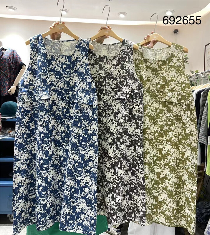 [twenty printed wood] floral square collar comfortable dress 692655\l