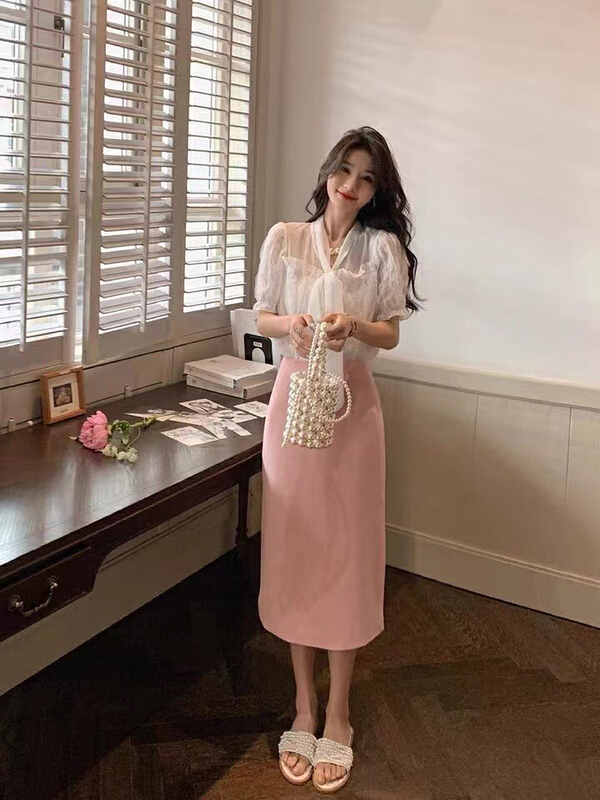 [Tongtong] high waist slim straight skirt 8288\hjy