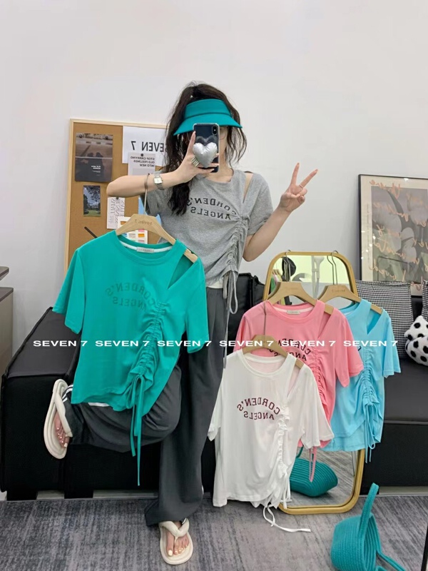 [seven 7] letter round neck comfortable short sleeve T-shirt (T-shirt only) 8227\wtt