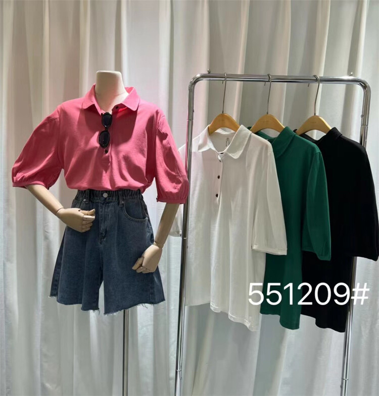[Mujia Mujia] net comfortable Korean polo shirt (only selling tops) 551209\l