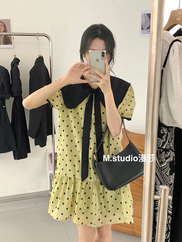 [MSTUDIO MANSA] sweet lady wave point two dresses in front and back 812\ll