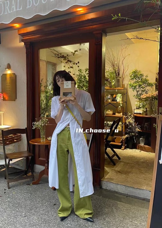 In early summer! [in.choose u] simple long lined skirt shirt 66219\zxl
