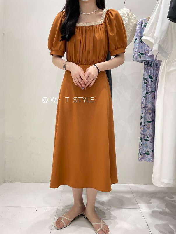 [wt] French retro waist slimming dress b9060\hbx