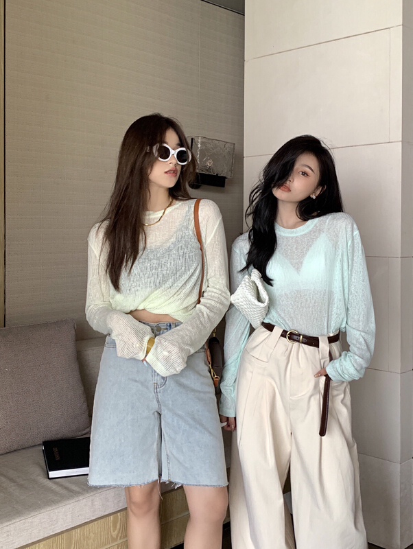 [11An] leisure simple Tiansi Keng strip thin solid color sunscreen shirt a6679\lsl