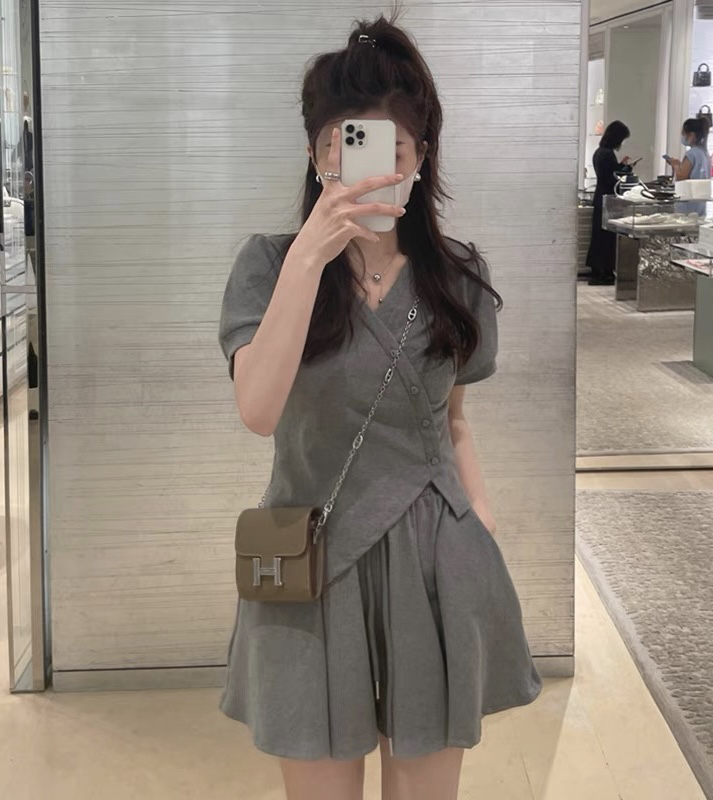 [JH] irregular short sleeve T-shirt + casual fashion skirt and Pants Set (excluding matching) 41832\pcz