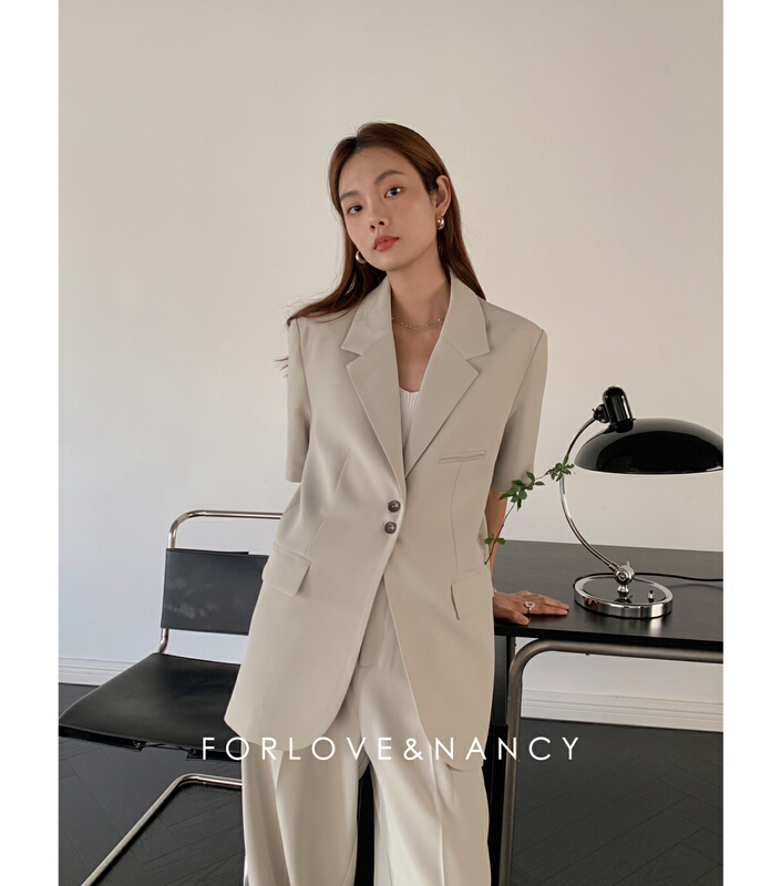 [FN] temperament and texture short sleeve suit nb2qbg349\cqw