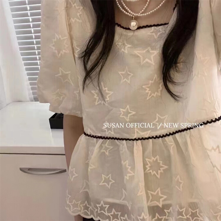 [Susan] French retro lace design blouse 18821\lsw