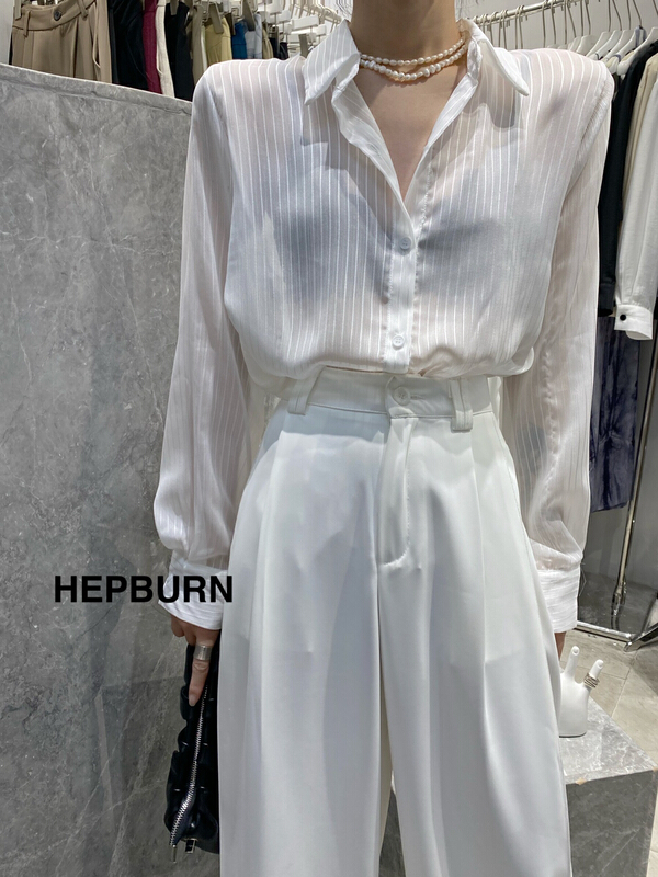 [Hepburn] advanced texture Tencel vertical sunscreen shirt 9538\l