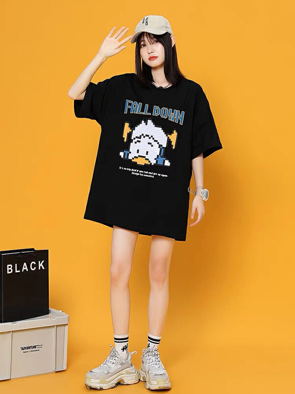 [Dake family] cartoon pixel duckling short sleeve T-shirt 6130\zjy