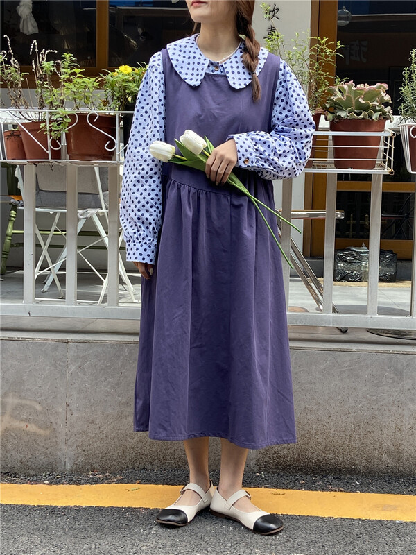 New year in early spring! [Tian MI] baby collar wave point comfortable shirt (only selling shirts) 88005-1\l