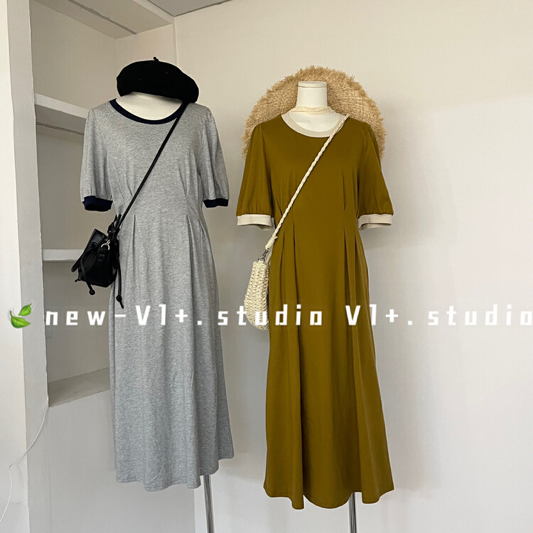 [vi+] Korean version waist closing slim dress 2693\lsw