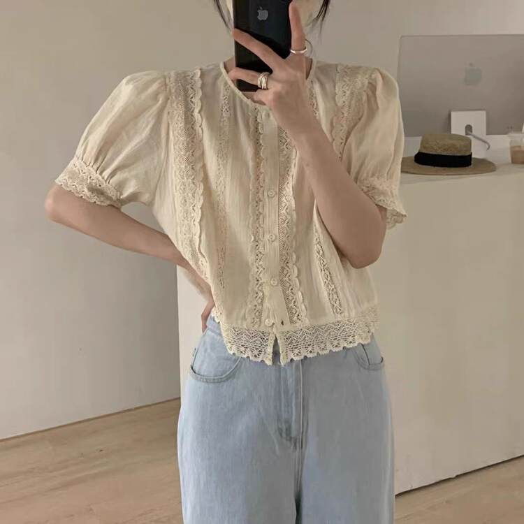 [tototellme] exquisite heavy industry lace blouse 20586\hbx