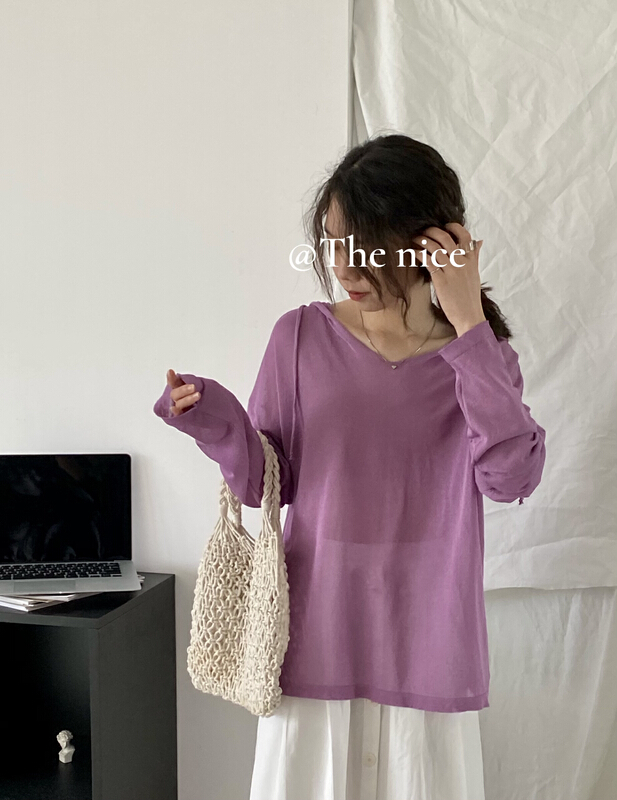 [the nice] casual hooded net sunscreen shirt 00331\hjy