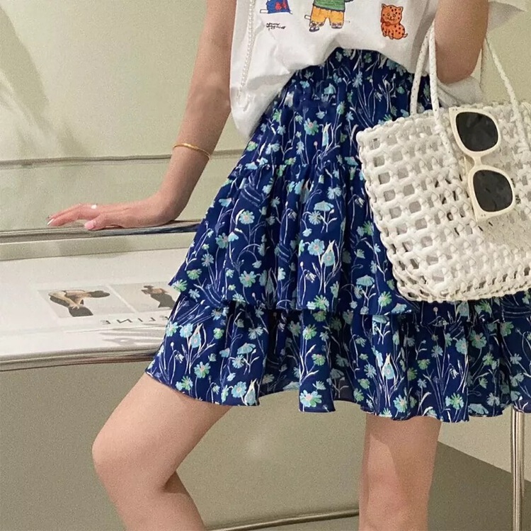[ya.mei] elastic high waist lady pleated skirt m6377\ll