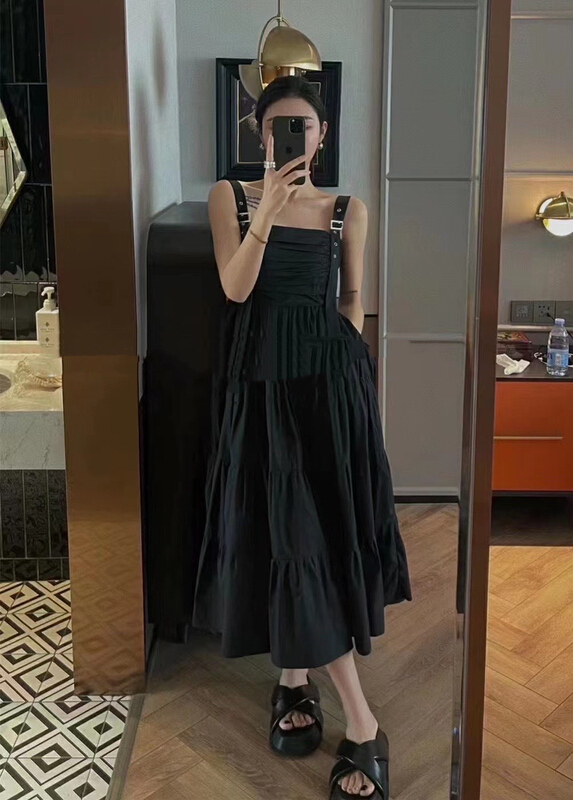 [JH] net red pleated strap dress (dress only) 41918\pcz