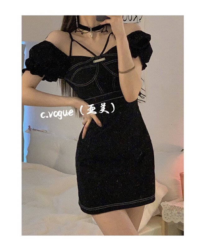 [c.vogue] design one shoulder suspender dress 3890\pcz