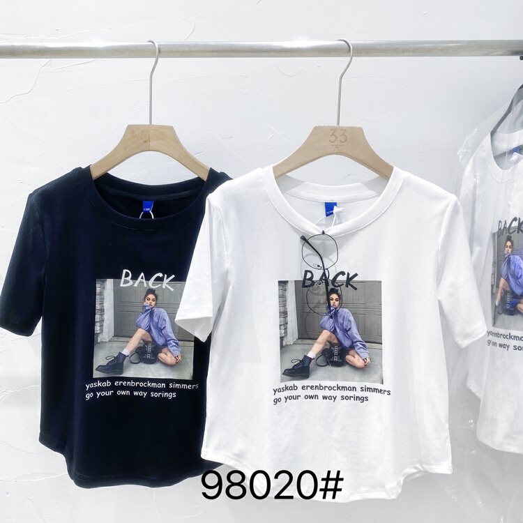 [ycnana] Korean casual printed lettered short sleeve T-shirt 98202\lsw