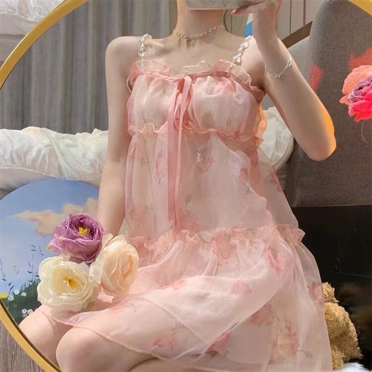 【衣品】甜美網紗吊帶連衣裙(配可拆卸鏈條)  935#  PCZ
