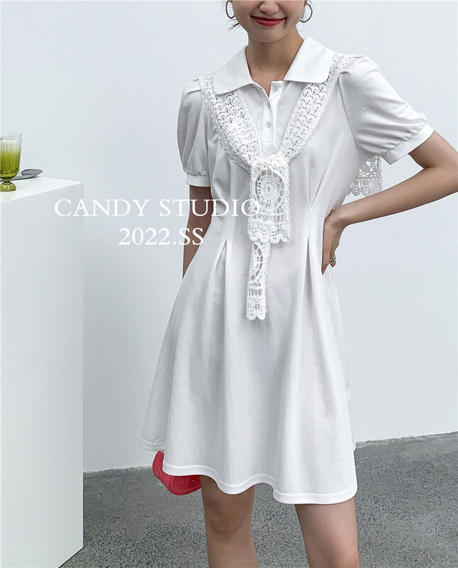 [candy] polo collar waist dress (detachable with cape) ys2-3365\zjy