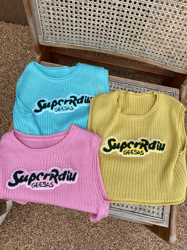 [JX] American retro embroidered lettered vest / sling z627\wtt