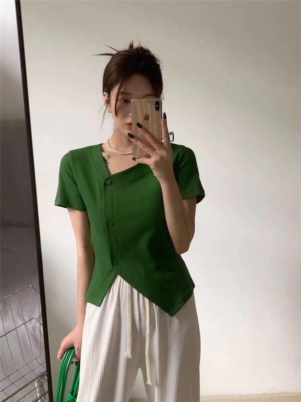 [yoyo style] elastic cotton single breasted solid shirt 8600\xyy