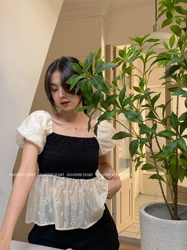 [gs.good star] Korean version little women's bubble sleeve shirt 22329\hjy