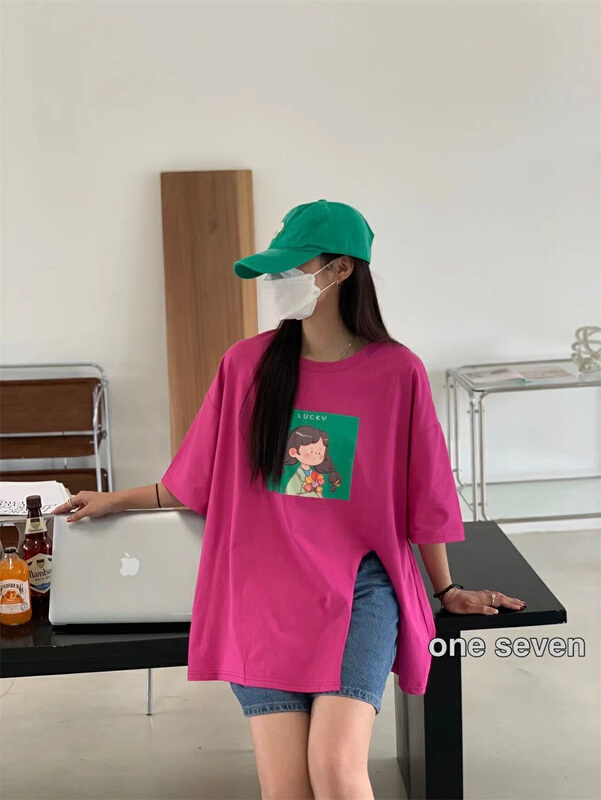[one seven] little girl print versatile short sleeve T-shirt 5095\xyy