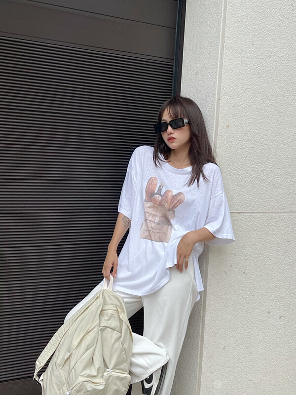[misu misu] summer creative street style casual loose large short sleeve T-shirt 6638\ll
