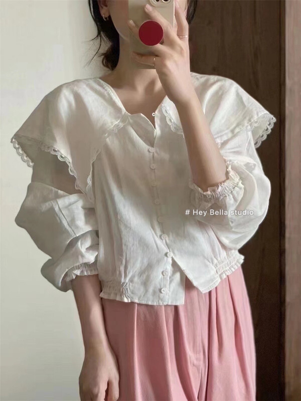 [hey Bella] single breasted fashion textured shirt ys1-1637\ll